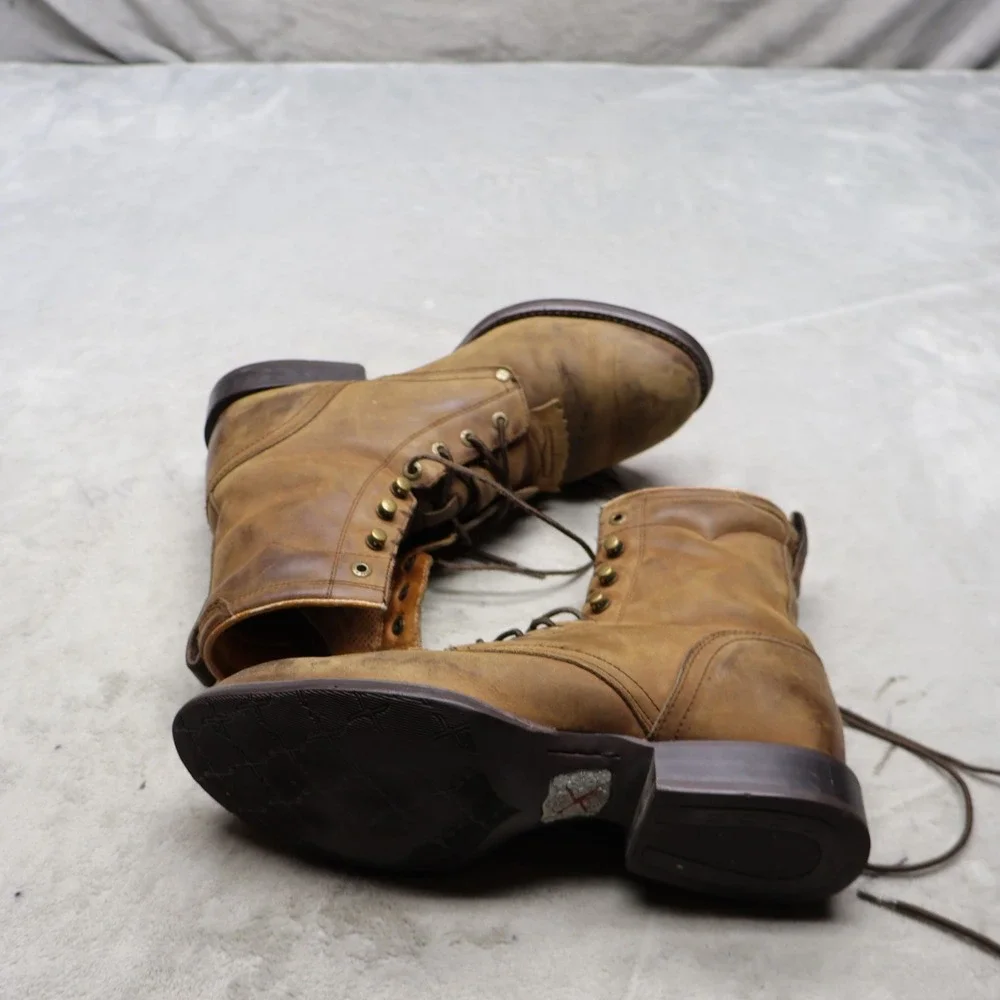 Twisted X Mens 8.5EE Work Boots Brown Leather Lace Up Rugged Utility MLC 0001